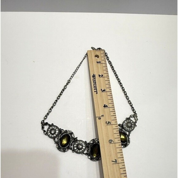 Vintage VCLM Rhinestone Statement Panel Necklace Victorian Revival Choker - Picture 8 of 15